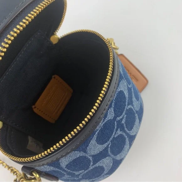 COACH Blue Denim Signature Mini Vanity Crossbody - Picture 8 of 8